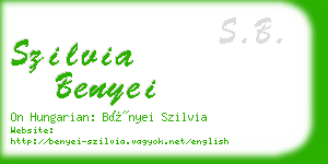 szilvia benyei business card